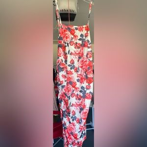 Pink floral, body con dress